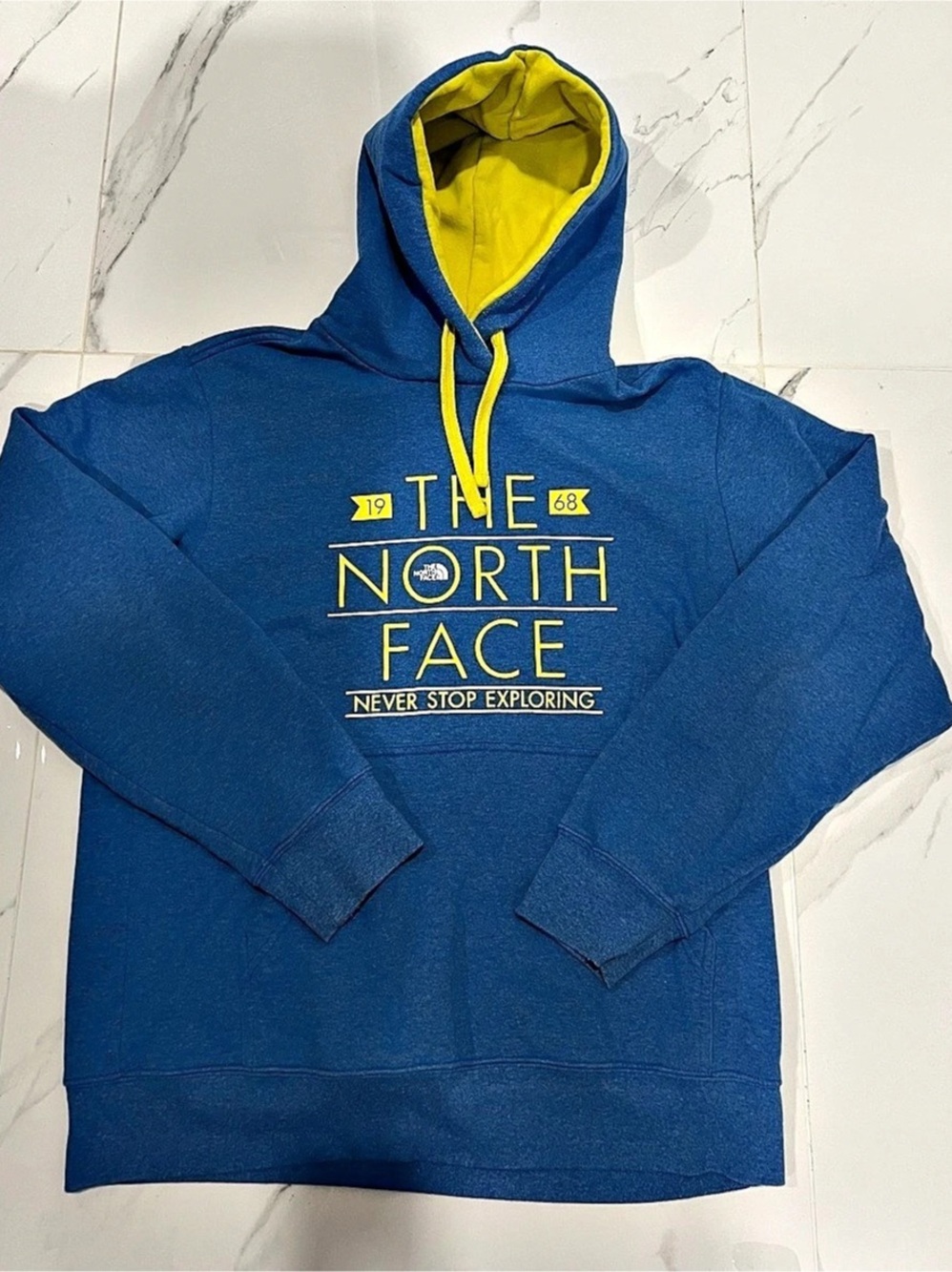 The North Face Since 1968 Graphic Pullover Hoodie Blue & Yellow